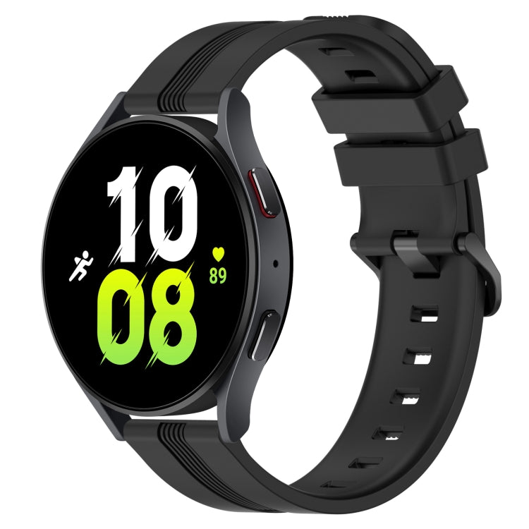 For Samsung Galaxy Watch5 44mm 20mm Concave Striped Slicone Watch Band
