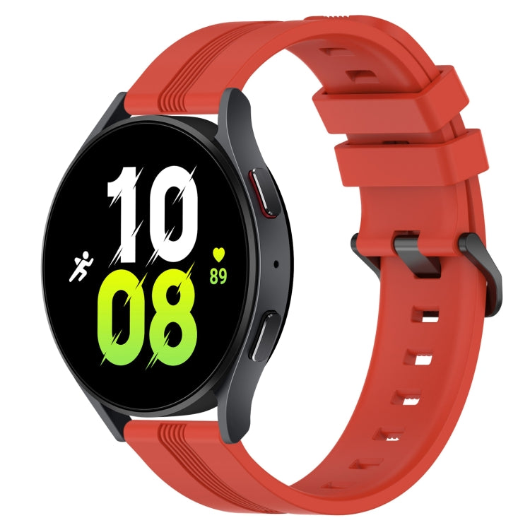 For Samsung Galaxy Watch5 44mm 20mm Concave Striped Slicone Watch Band