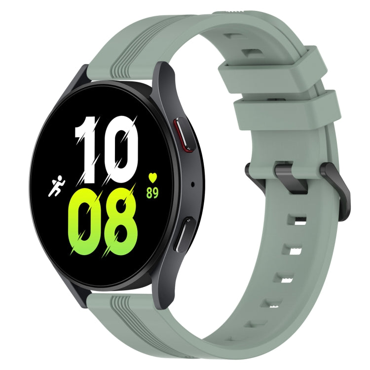 For Samsung Galaxy Watch5 44mm 20mm Concave Striped Slicone Watch Band