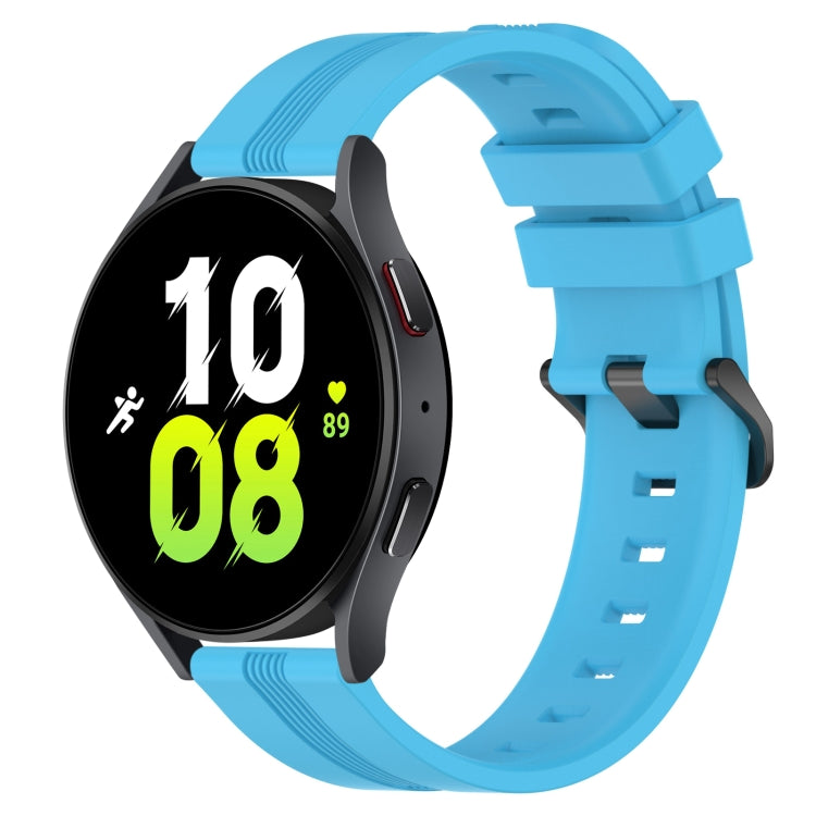 For Samsung Galaxy Watch5 44mm 20mm Concave Striped Slicone Watch Band