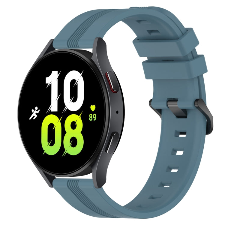 For Samsung Galaxy Watch5 44mm 20mm Concave Striped Slicone Watch Band