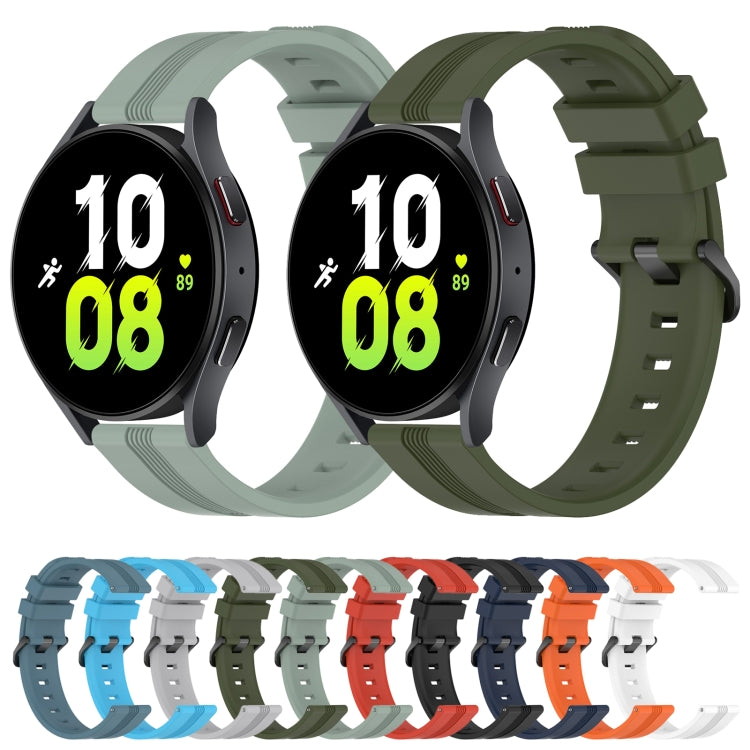 For Samsung Galaxy Watch5 44mm 20mm Concave Striped Slicone Watch Band