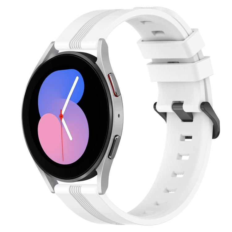 For Samsung Galaxy Watch5 40mm 20mm Concave Striped Slicone Watch Band