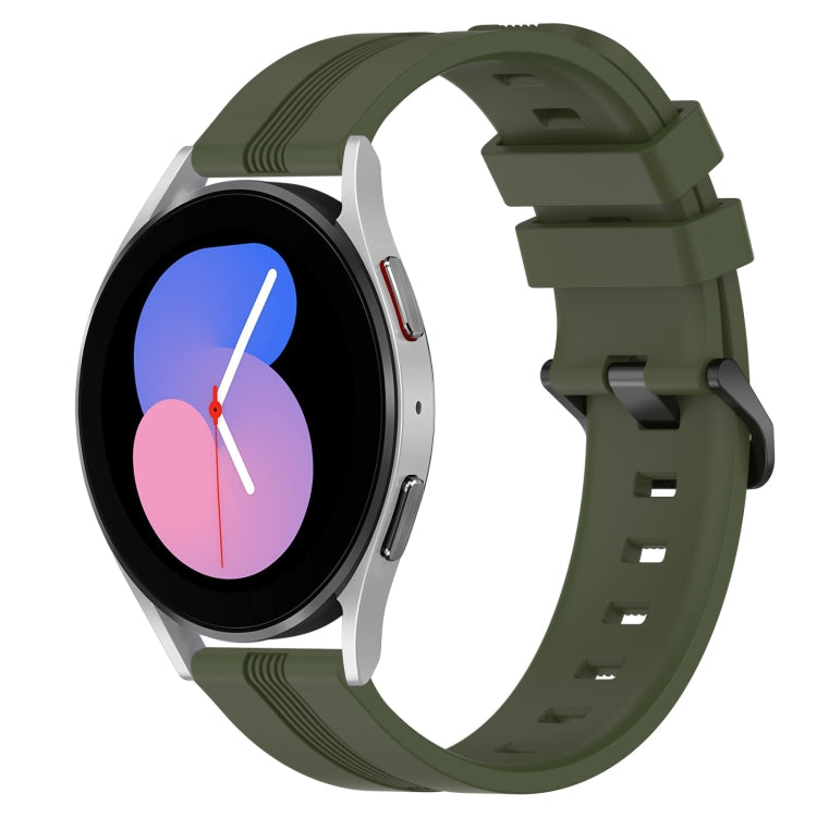 For Samsung Galaxy Watch5 40mm 20mm Concave Striped Slicone Watch Band