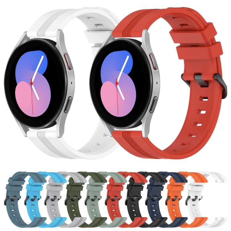 For Samsung Galaxy Watch5 40mm 20mm Concave Striped Slicone Watch Band