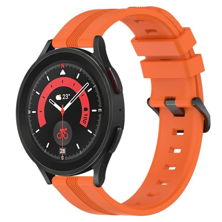 For Samsung Galaxy Watch5 Pro 45mm 20mm Concave Striped Slicone Watch Band