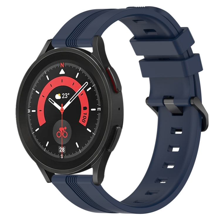 For Samsung Galaxy Watch5 Pro 45mm 20mm Concave Striped Slicone Watch Band