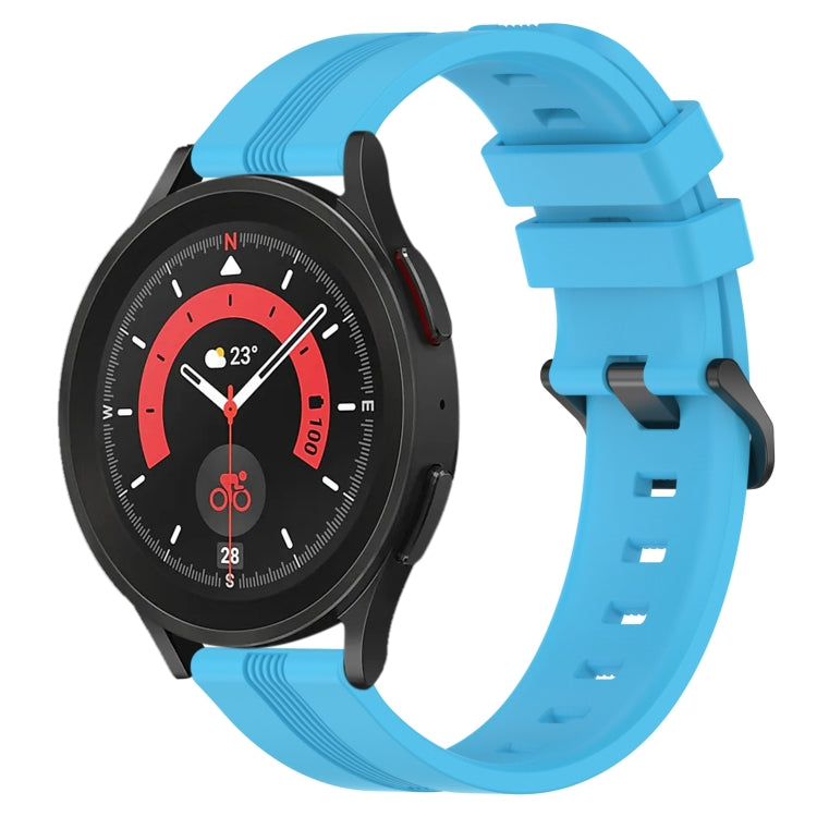 For Samsung Galaxy Watch5 Pro 45mm 20mm Concave Striped Slicone Watch Band