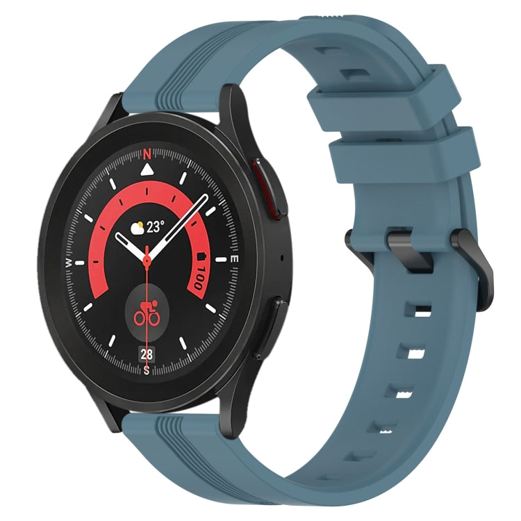 For Samsung Galaxy Watch5 Pro 45mm 20mm Concave Striped Slicone Watch Band