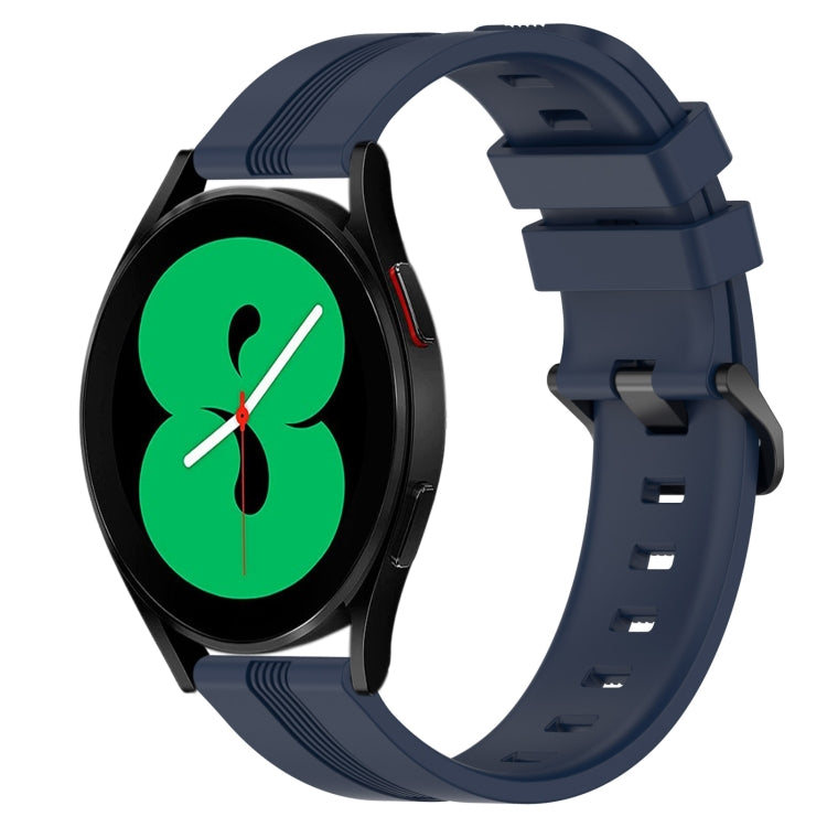 For Samsung Galaxy Watch4 44mm 20mm Concave Striped Slicone Watch Band