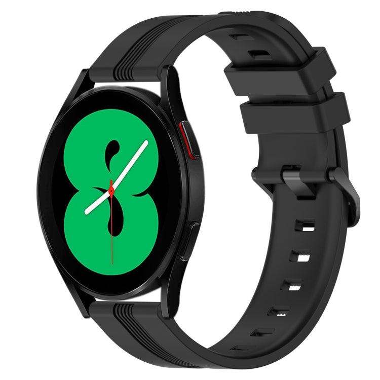 For Samsung Galaxy Watch4 44mm 20mm Concave Striped Slicone Watch Band