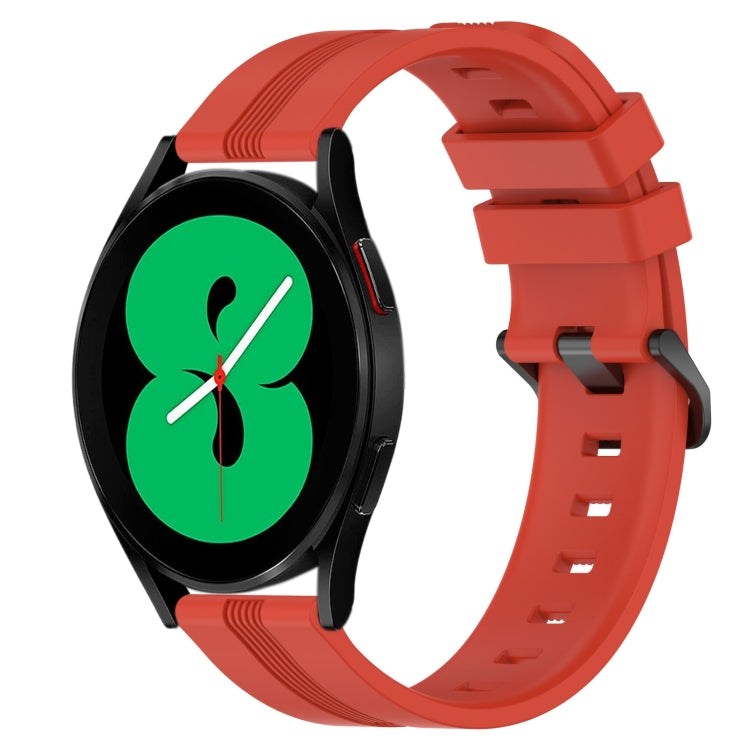 For Samsung Galaxy Watch4 44mm 20mm Concave Striped Slicone Watch Band