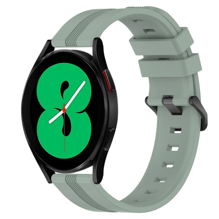 For Samsung Galaxy Watch4 44mm 20mm Concave Striped Slicone Watch Band