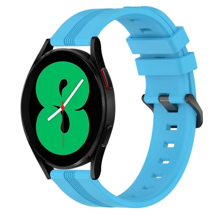 For Samsung Galaxy Watch4 44mm 20mm Concave Striped Slicone Watch Band