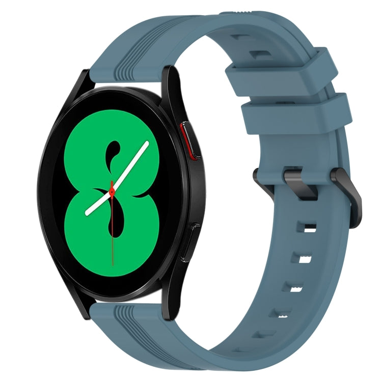 For Samsung Galaxy Watch4 44mm 20mm Concave Striped Slicone Watch Band