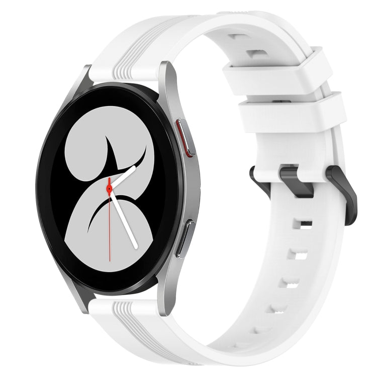 For Samsung Galaxy Watch4 40mm 20mm Concave Striped Slicone Watch Band