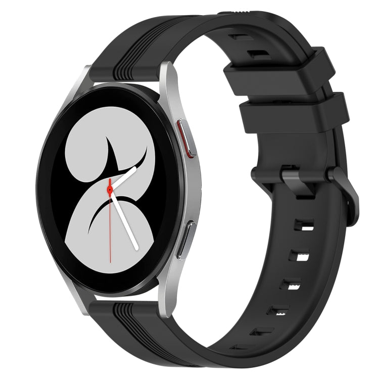 For Samsung Galaxy Watch4 40mm 20mm Concave Striped Slicone Watch Band