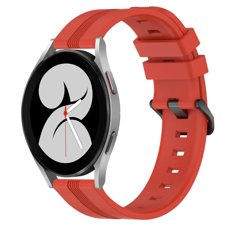 For Samsung Galaxy Watch4 40mm 20mm Concave Striped Slicone Watch Band