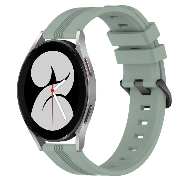 For Samsung Galaxy Watch4 40mm 20mm Concave Striped Slicone Watch Band