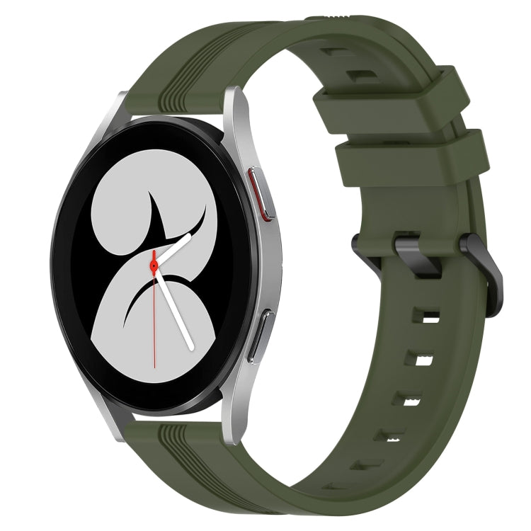 For Samsung Galaxy Watch4 40mm 20mm Concave Striped Slicone Watch Band
