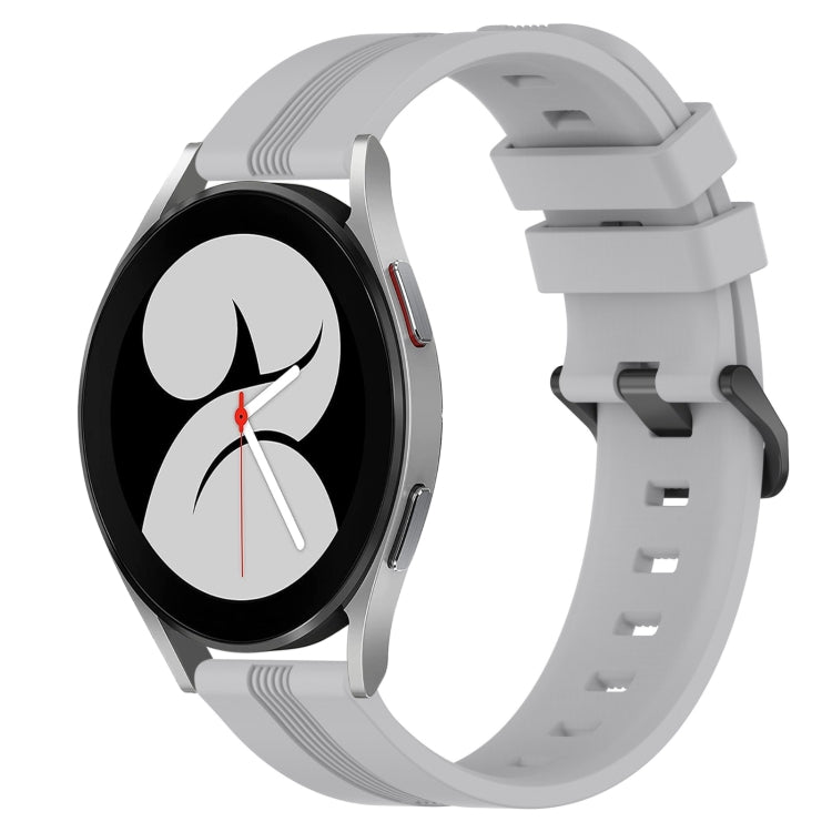 For Samsung Galaxy Watch4 40mm 20mm Concave Striped Slicone Watch Band