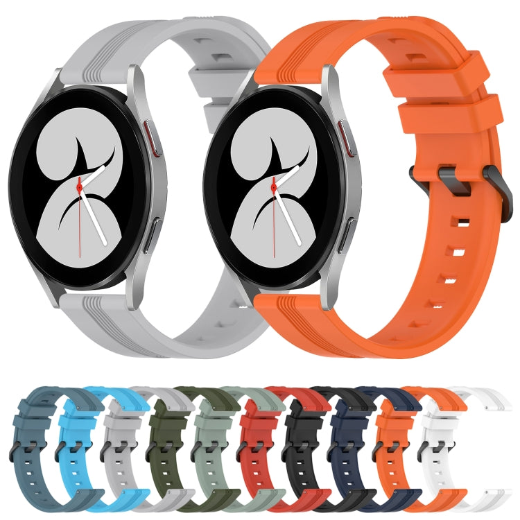 For Samsung Galaxy Watch4 40mm 20mm Concave Striped Slicone Watch Band