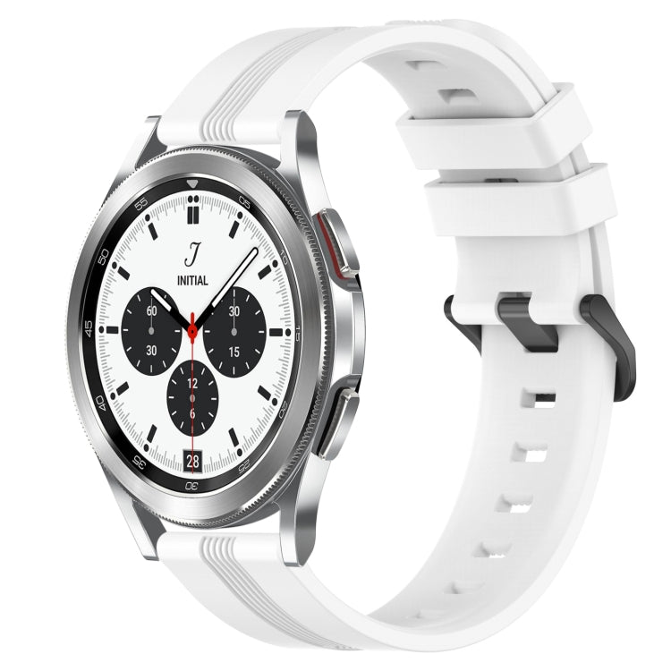 For Samsung  Galaxy Watch 4 Classic 42mm 20mm Concave Striped Slicone Watch Band