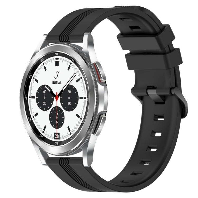 For Samsung  Galaxy Watch 4 Classic 42mm 20mm Concave Striped Slicone Watch Band
