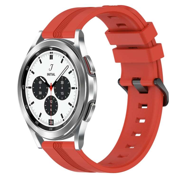 For Samsung  Galaxy Watch 4 Classic 42mm 20mm Concave Striped Slicone Watch Band