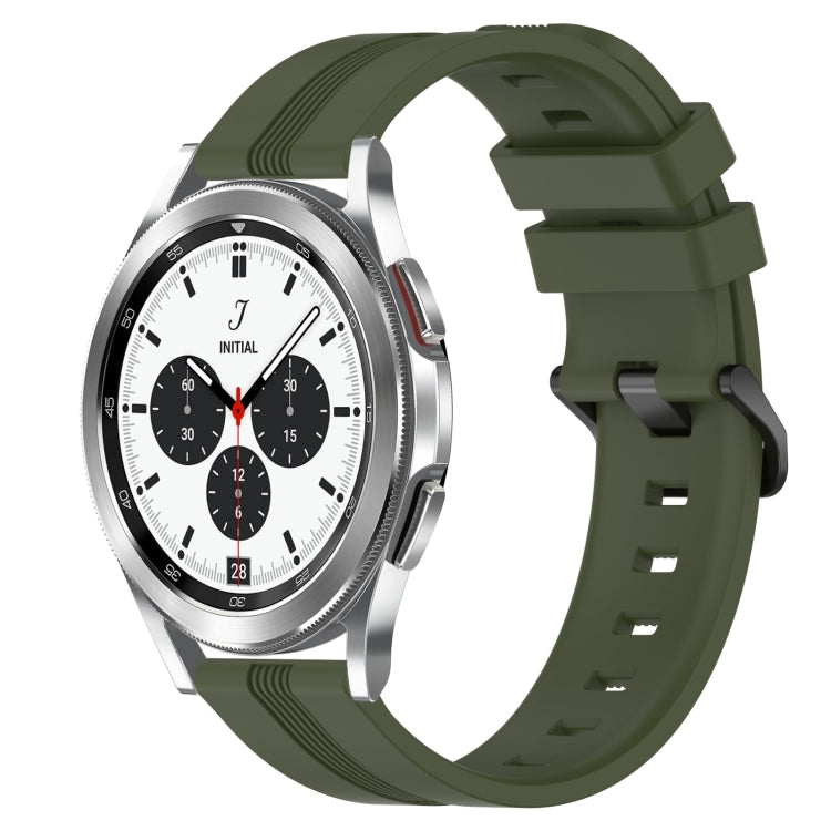 For Samsung  Galaxy Watch 4 Classic 42mm 20mm Concave Striped Slicone Watch Band