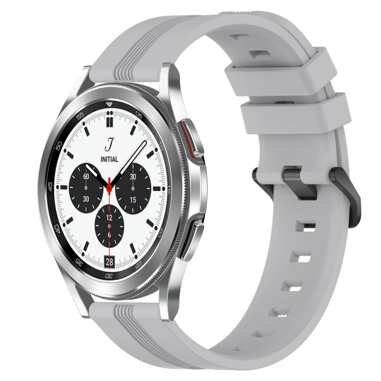 For Samsung  Galaxy Watch 4 Classic 42mm 20mm Concave Striped Slicone Watch Band