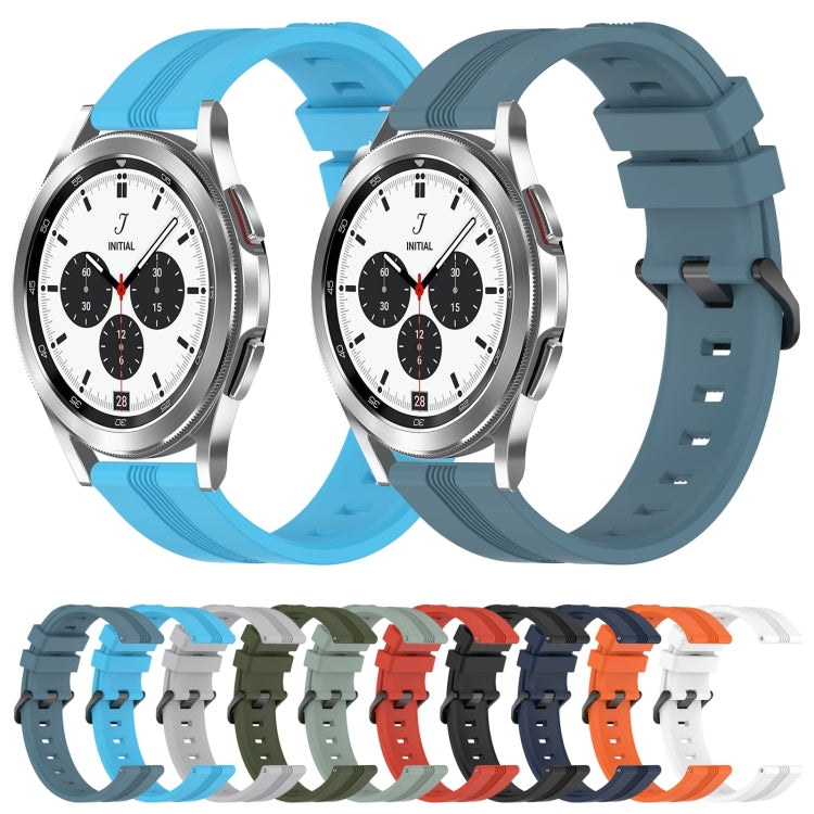 For Samsung  Galaxy Watch 4 Classic 42mm 20mm Concave Striped Slicone Watch Band