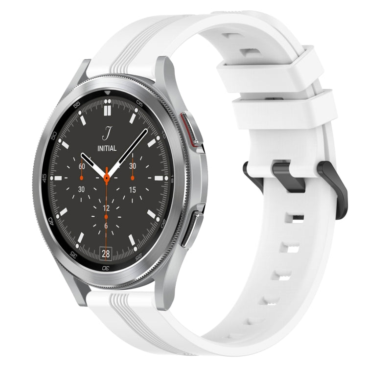 For Samsung  Galaxy Watch 4 Classic 46mm 20mm Concave Striped Slicone Watch Band