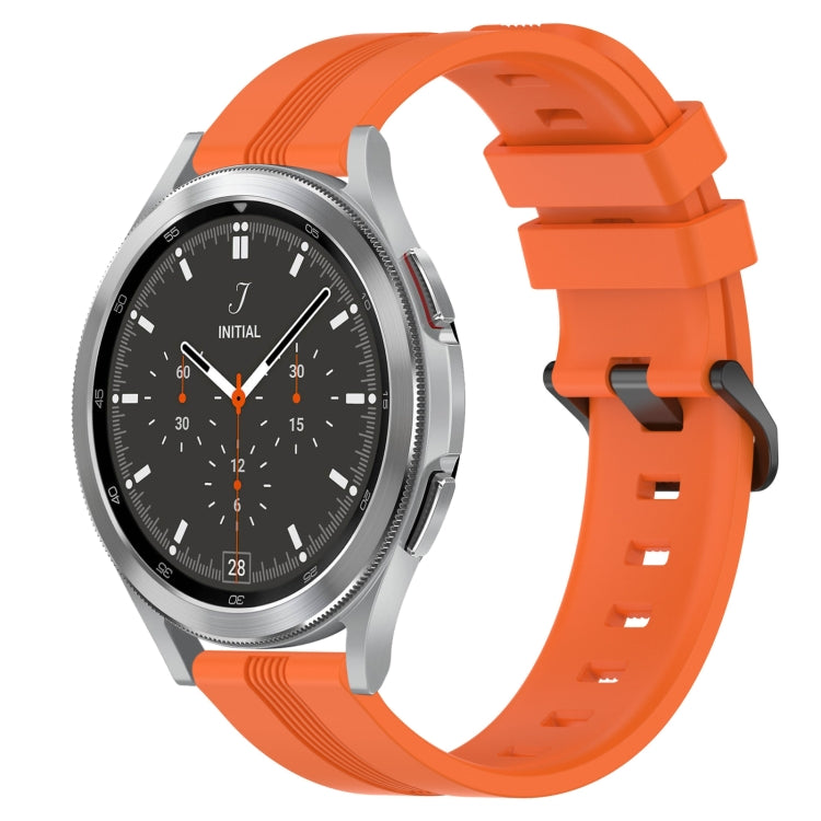 For Samsung  Galaxy Watch 4 Classic 46mm 20mm Concave Striped Slicone Watch Band