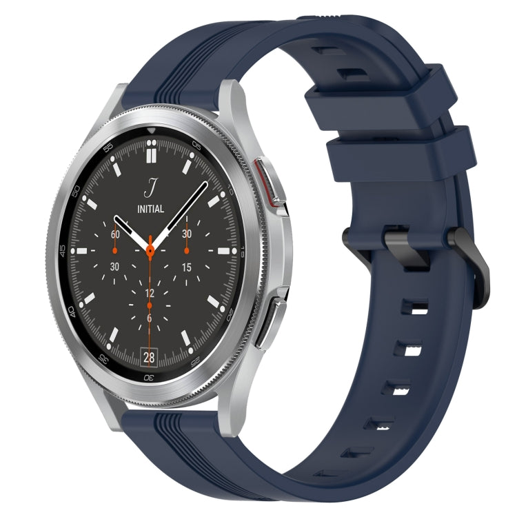 For Samsung  Galaxy Watch 4 Classic 46mm 20mm Concave Striped Slicone Watch Band