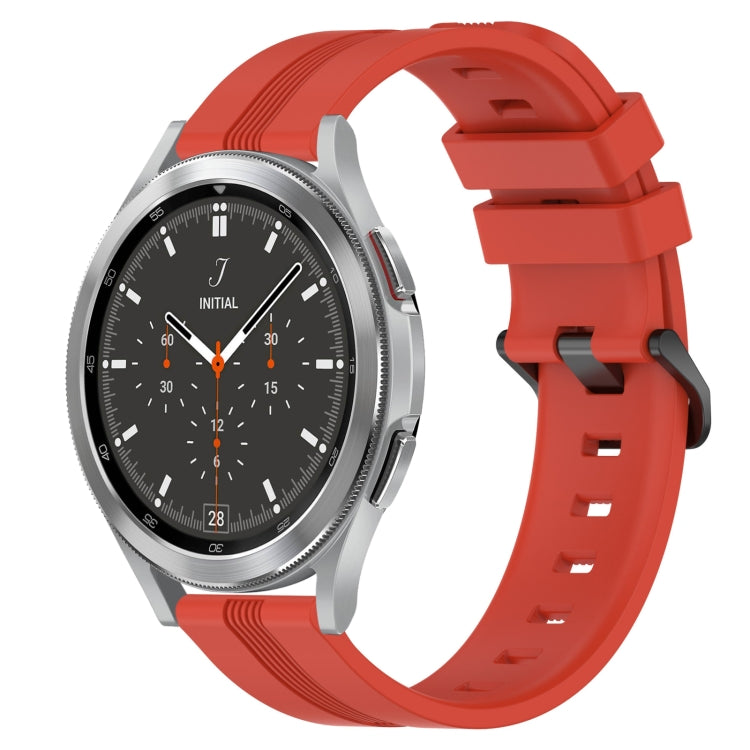 For Samsung  Galaxy Watch 4 Classic 46mm 20mm Concave Striped Slicone Watch Band