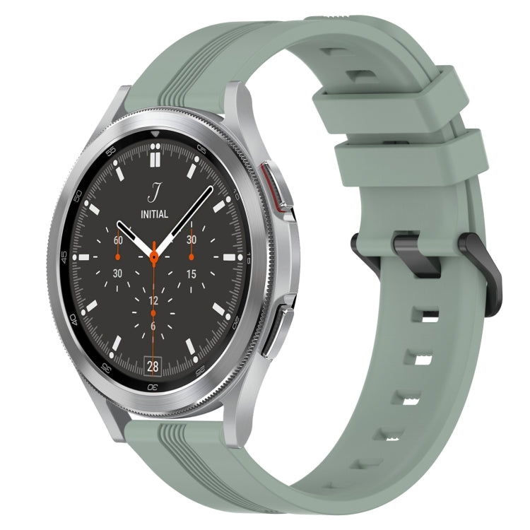 For Samsung  Galaxy Watch 4 Classic 46mm 20mm Concave Striped Slicone Watch Band