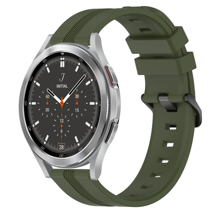 For Samsung  Galaxy Watch 4 Classic 46mm 20mm Concave Striped Slicone Watch Band