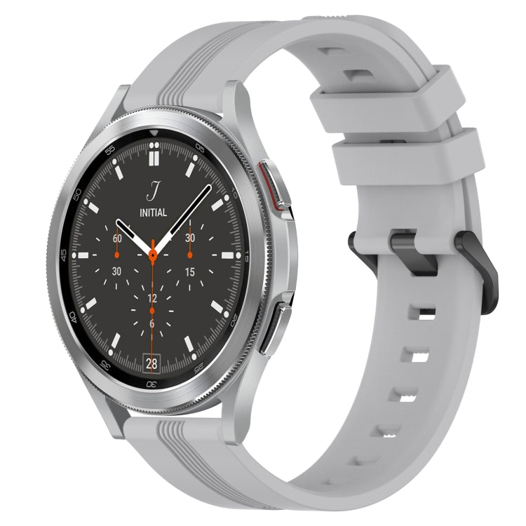 For Samsung  Galaxy Watch 4 Classic 46mm 20mm Concave Striped Slicone Watch Band