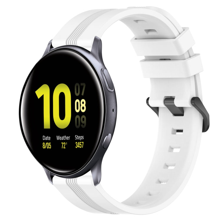 For Samsung Galaxy Watch Active 2 40mm 20mm Concave Striped Slicone Watch Band