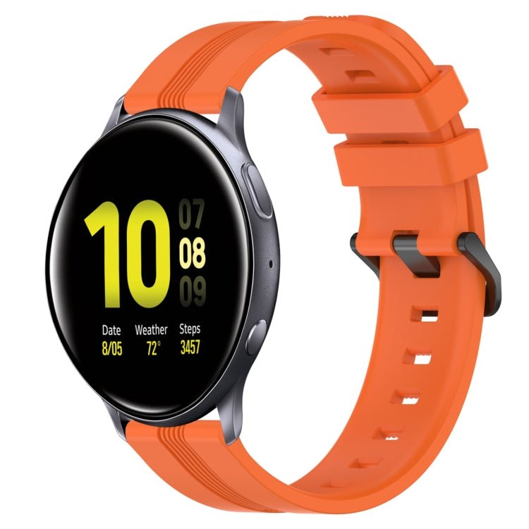 For Samsung Galaxy Watch Active 2 40mm 20mm Concave Striped Slicone Watch Band