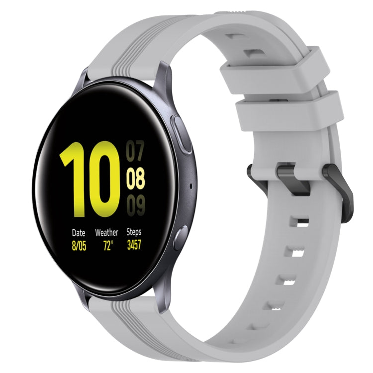 For Samsung Galaxy Watch Active 2 40mm 20mm Concave Striped Slicone Watch Band