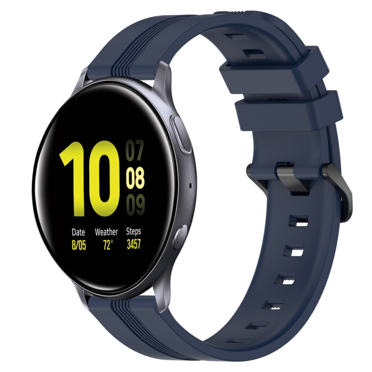 For Samsung Galaxy Watch Active 2 44mm 20mm Concave Striped Slicone Watch Band