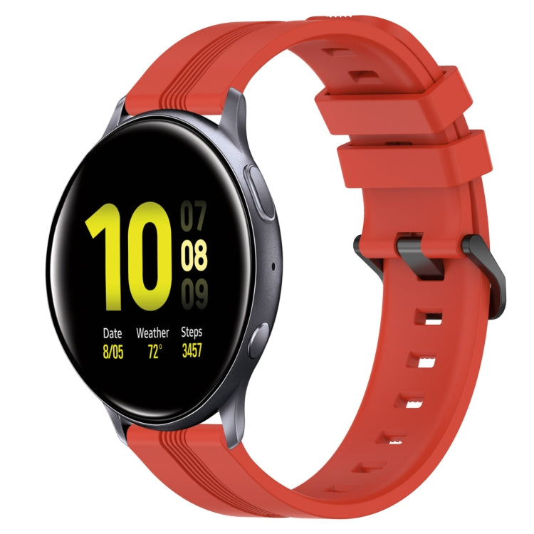 For Samsung Galaxy Watch Active 2 44mm 20mm Concave Striped Slicone Watch Band