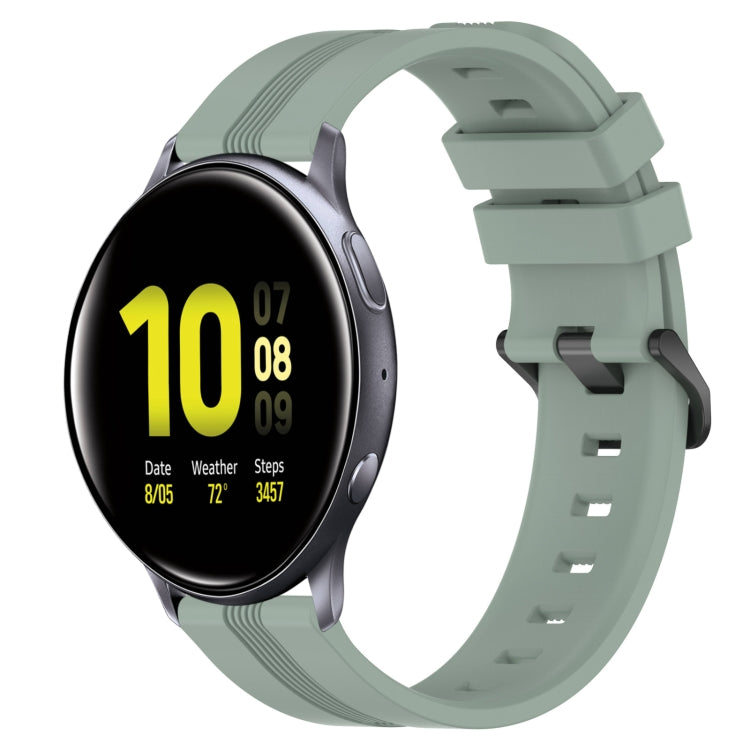 For Samsung Galaxy Watch Active 2 44mm 20mm Concave Striped Slicone Watch Band