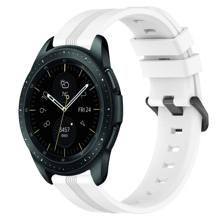 For Samsung Galaxy Watch 42mm 20mm Concave Striped Slicone Watch Band