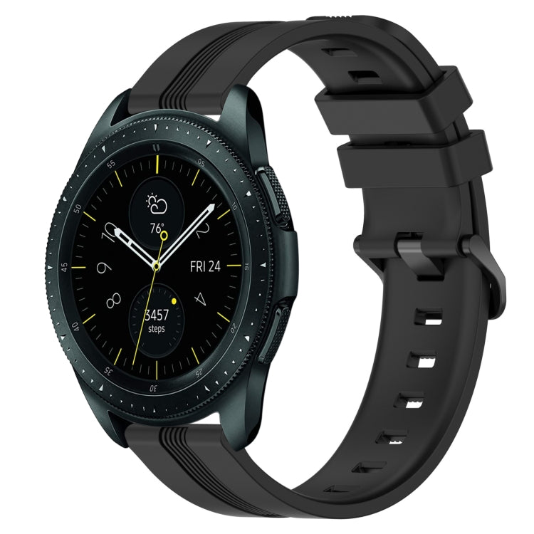 For Samsung Galaxy Watch 42mm 20mm Concave Striped Slicone Watch Band