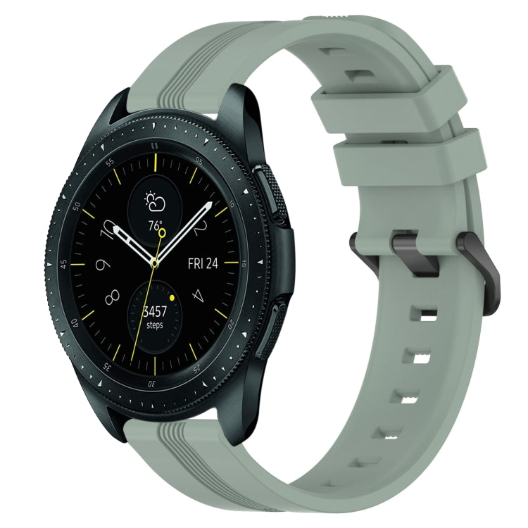 For Samsung Galaxy Watch 42mm 20mm Concave Striped Slicone Watch Band