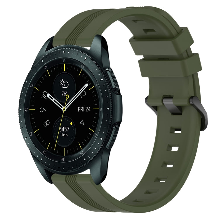 For Samsung Galaxy Watch 42mm 20mm Concave Striped Slicone Watch Band