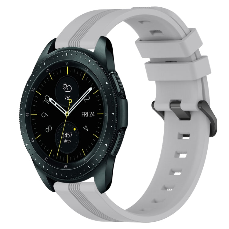 For Samsung Galaxy Watch 42mm 20mm Concave Striped Slicone Watch Band